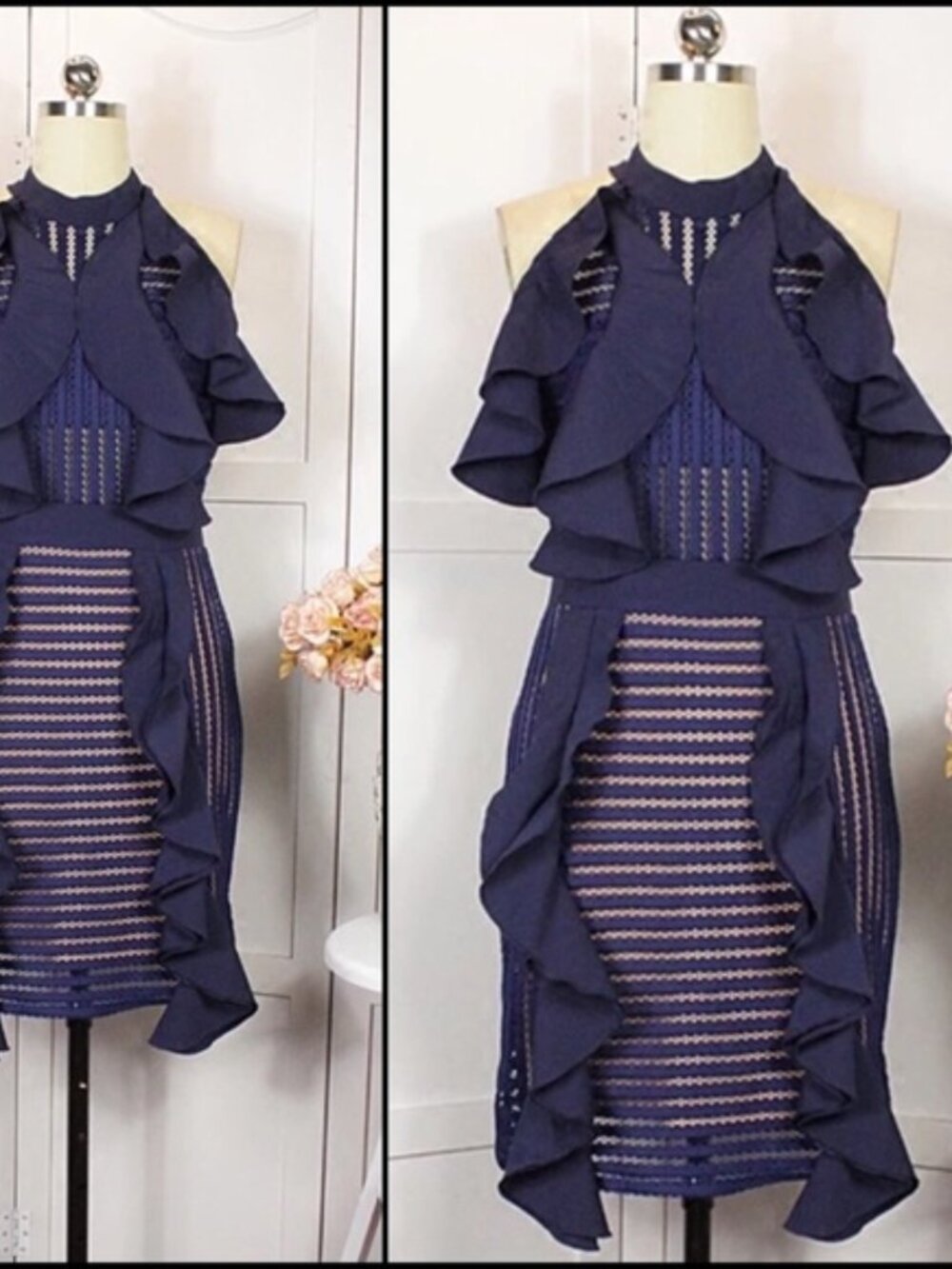 Sleeveless Ruffle Knit Dress